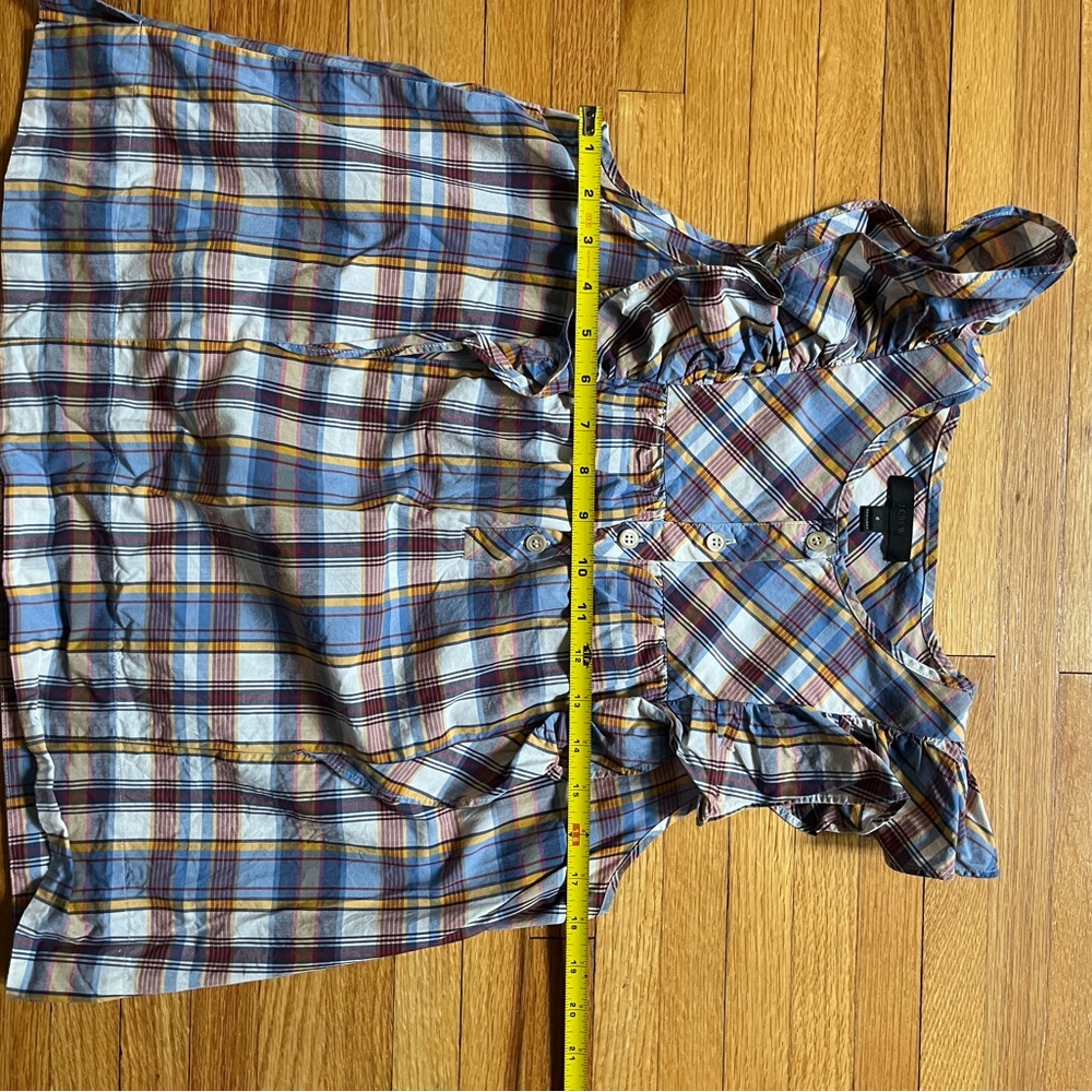 J.Crew Gingham Ruffled Top - Picture 6 of 7